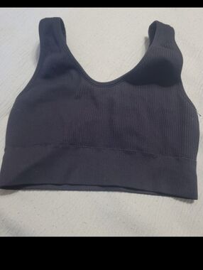 Aerie ribbed black sports bra